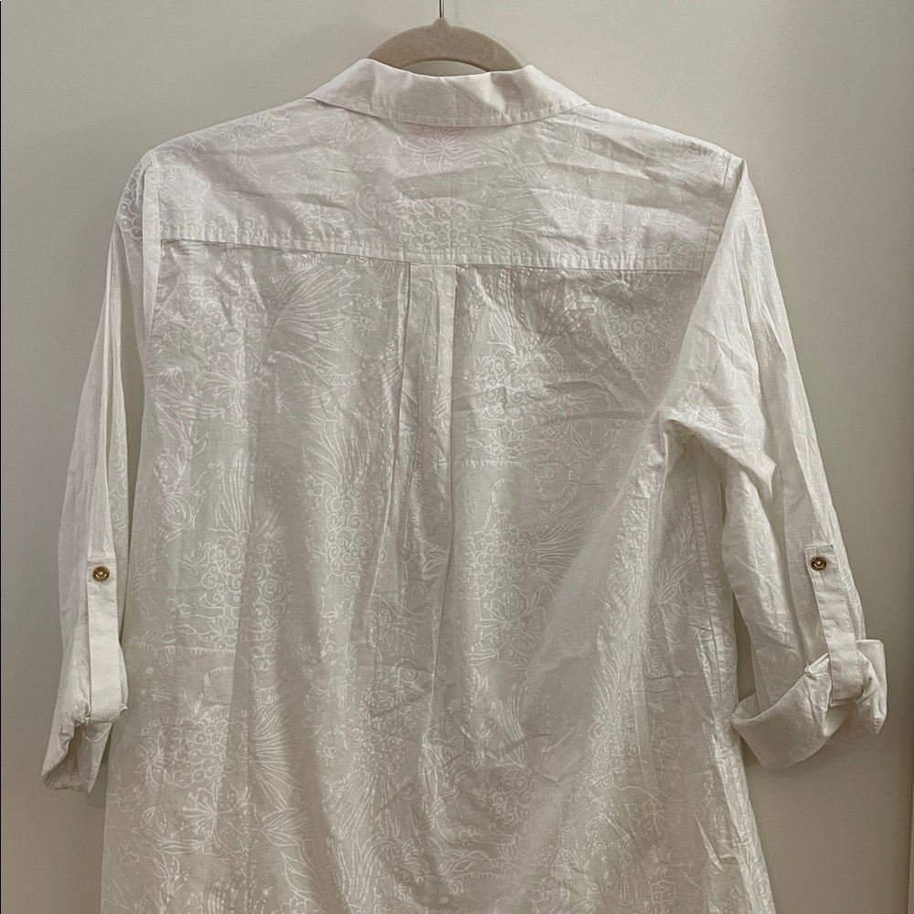 Lilly Pulitzer Captiva White Shirt swim coverup small EUC SMALL - Picture 7 of 8